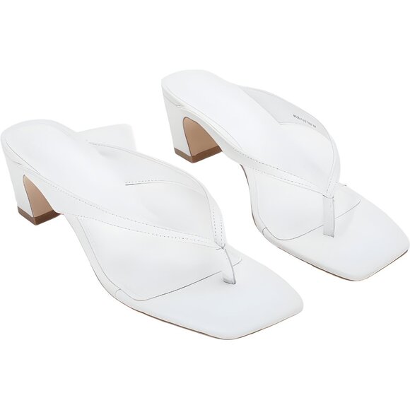 Steve Madden Ninna Blade Heel Thong Sandals White Square Toe Women's US 8M - Picture 4 of 6